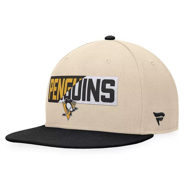 Mens Fanatics Branded Cream/Black Pittsburgh Penguins Goalaso Snapback Hat Product Image