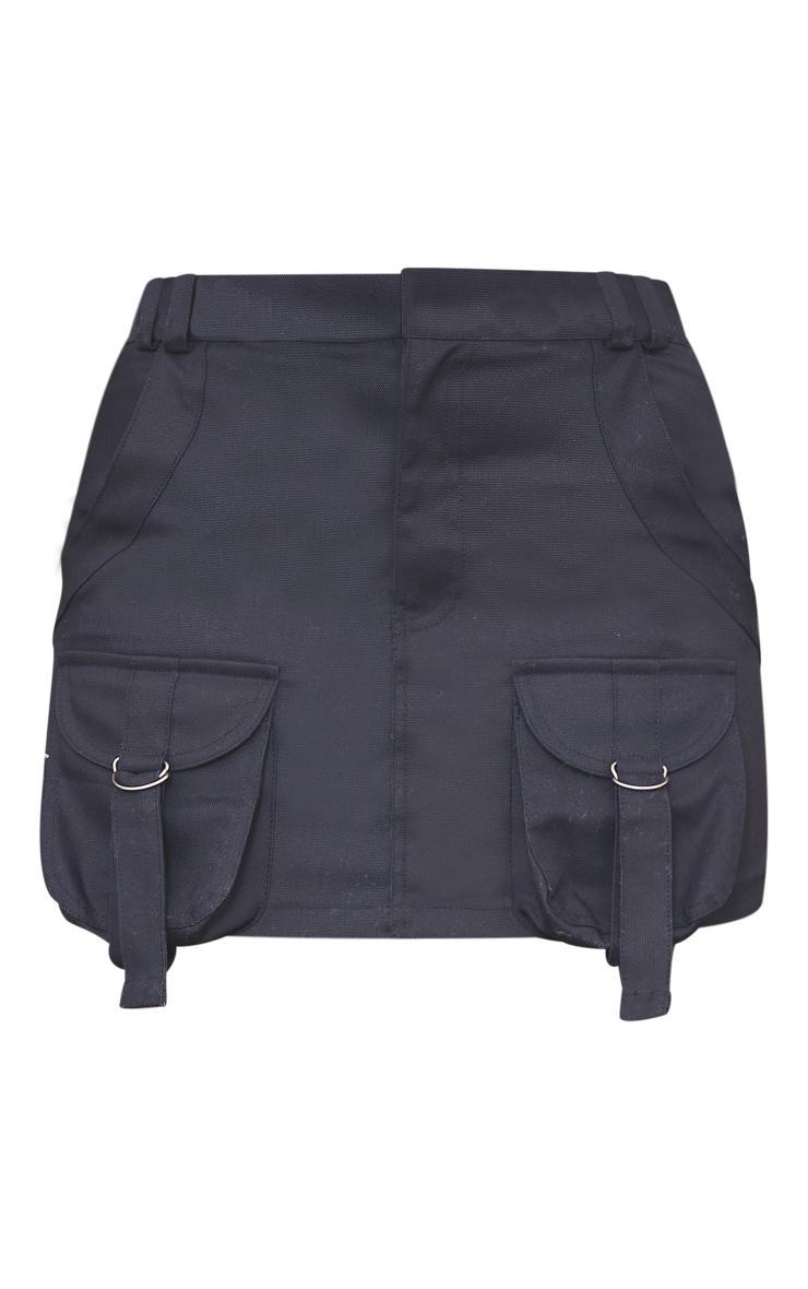 Navy Cargo Pocket Detail Micro Mini Skirt Product Image