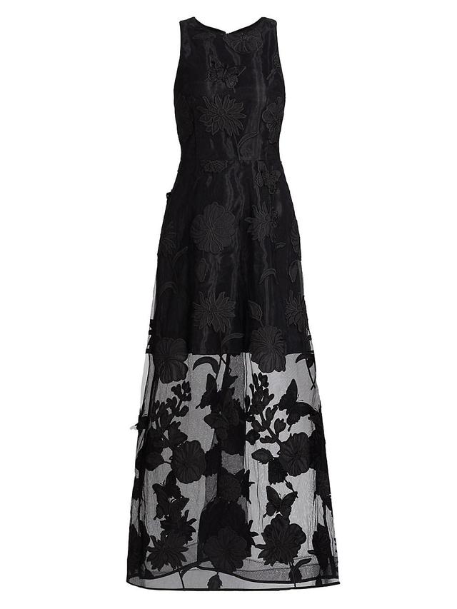 Womens Hannah Embroidered Organza Maxi Dress Product Image