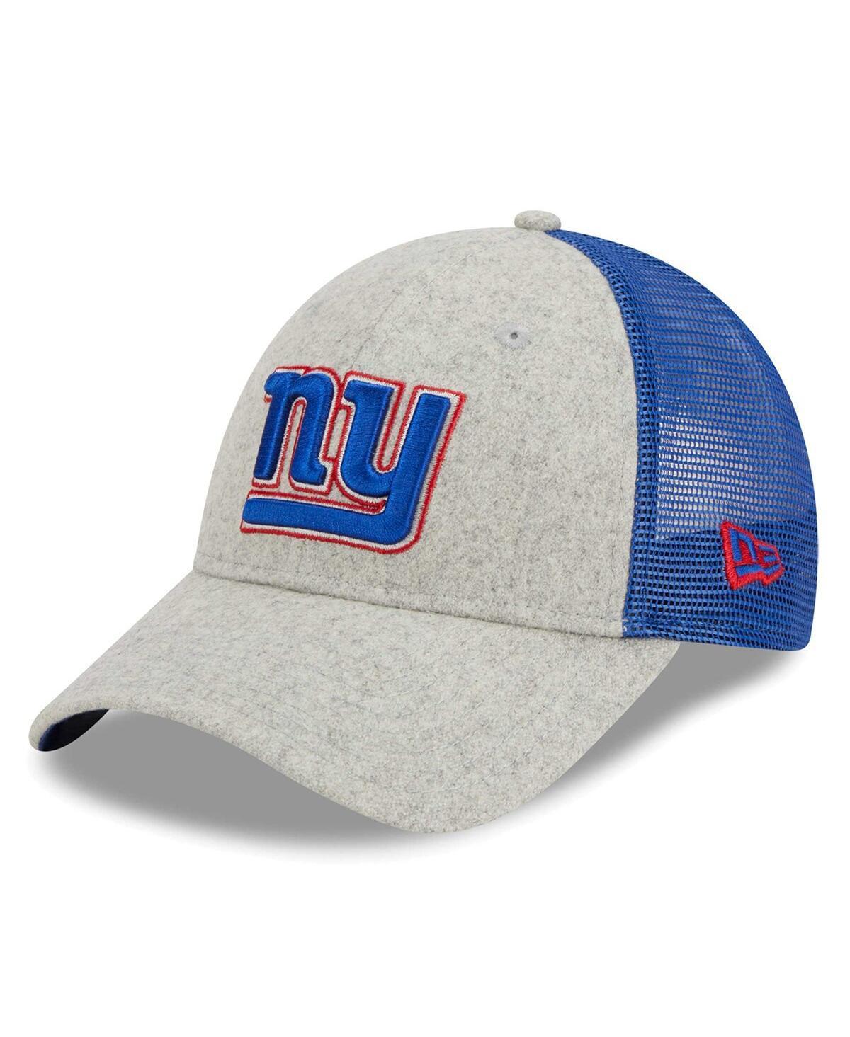 Mens New Era Heather Gray/Royal New York Giants Pop Trucker 9FORTY Adjustable Hat Product Image