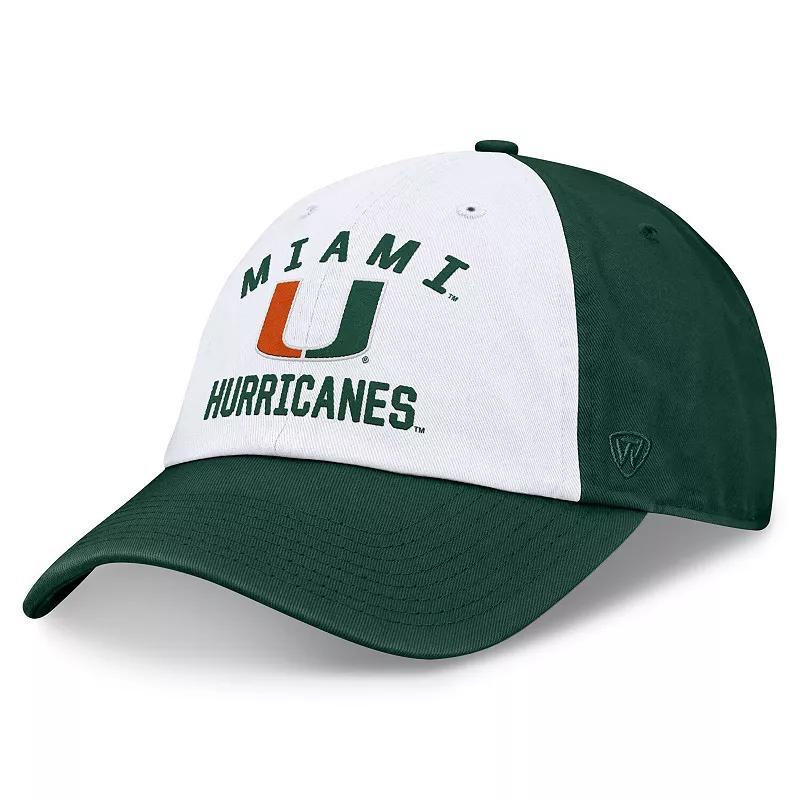 Mens Top of the World /Green Miami Hurricanes Heritage Weston Adjustable Hat Product Image