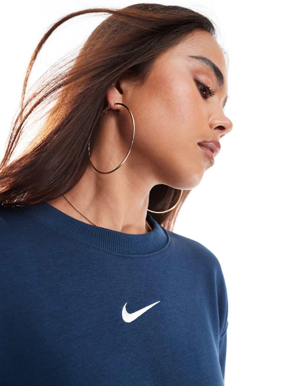 Nike Phoenix Fleece oversized sweatshirt in navy Product Image