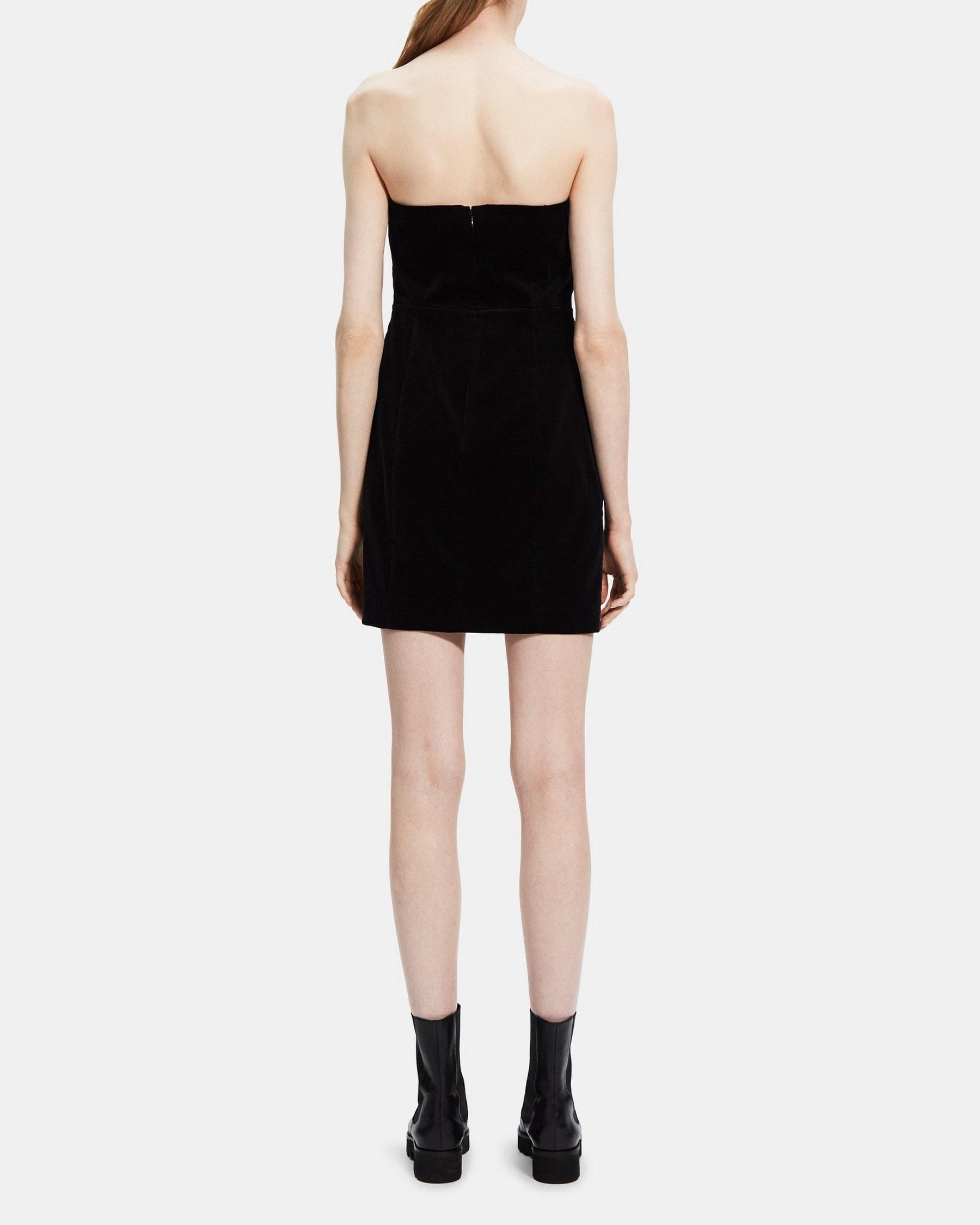 Strapless Mini Dress in Stretch Velvet Product Image