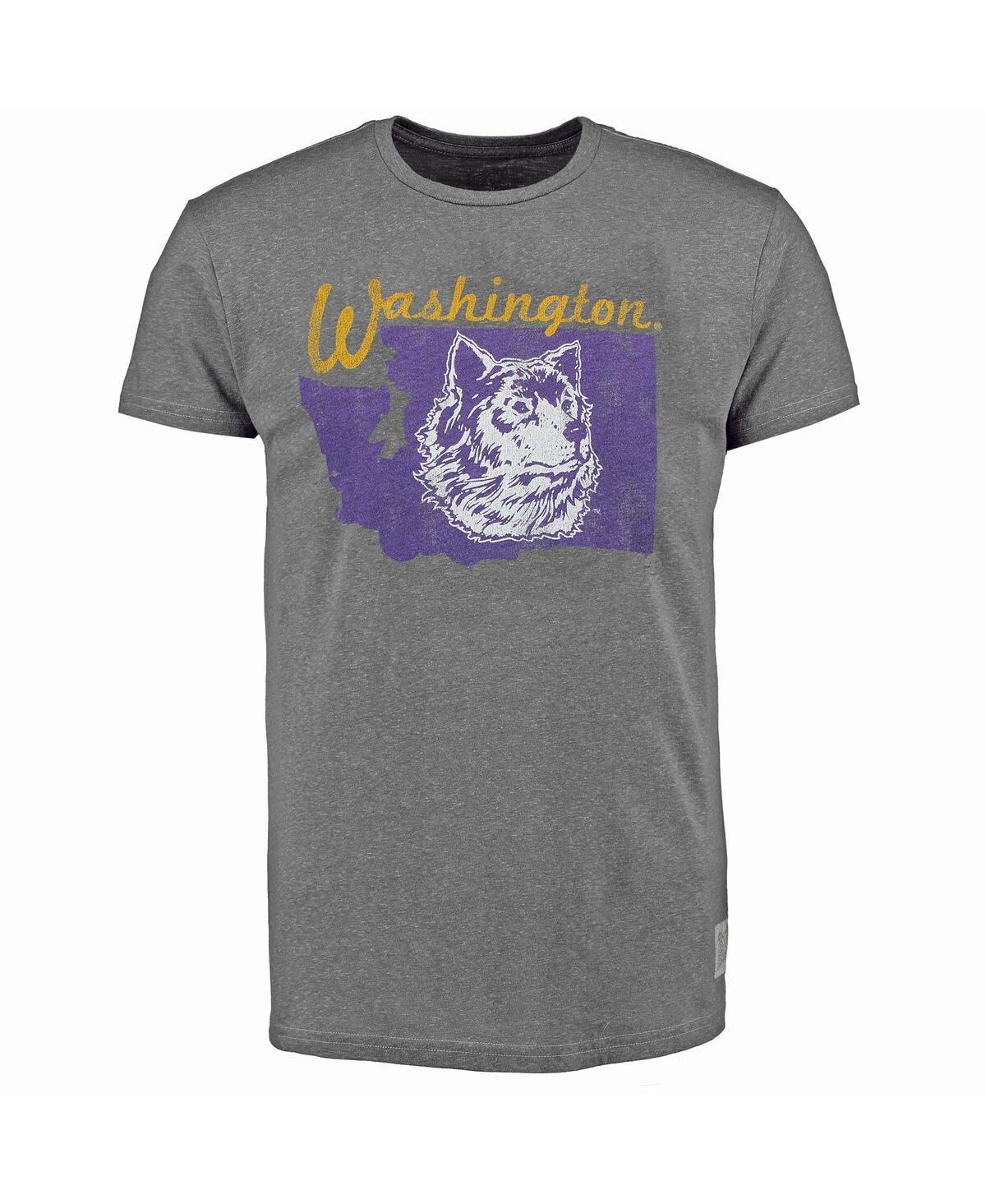 Mens Original Retro Brand Heathered Gray Washington Huskies Vintage-Like State Tri-Blend T-shirt Product Image