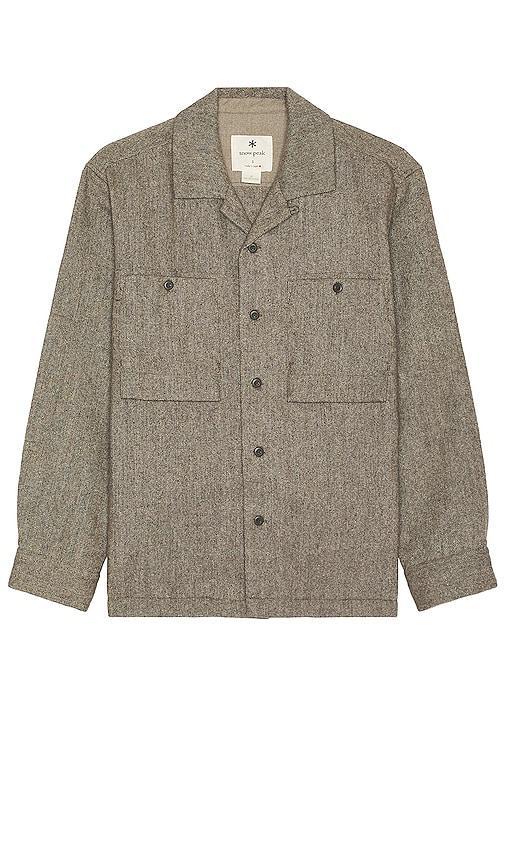 Snow Peak Recycled Wool Field Shirt Grey. (also in XL/1X). Product Image