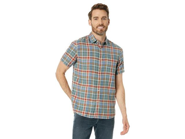 Pendleton Short Sleeve Dawson Linen Shirt Blue/Red Plaid) Men's Clothing Product Image