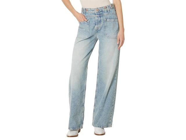 Free People Palmer Mid Rise Relaxed Button Waist Cuffed Jeans Product Image