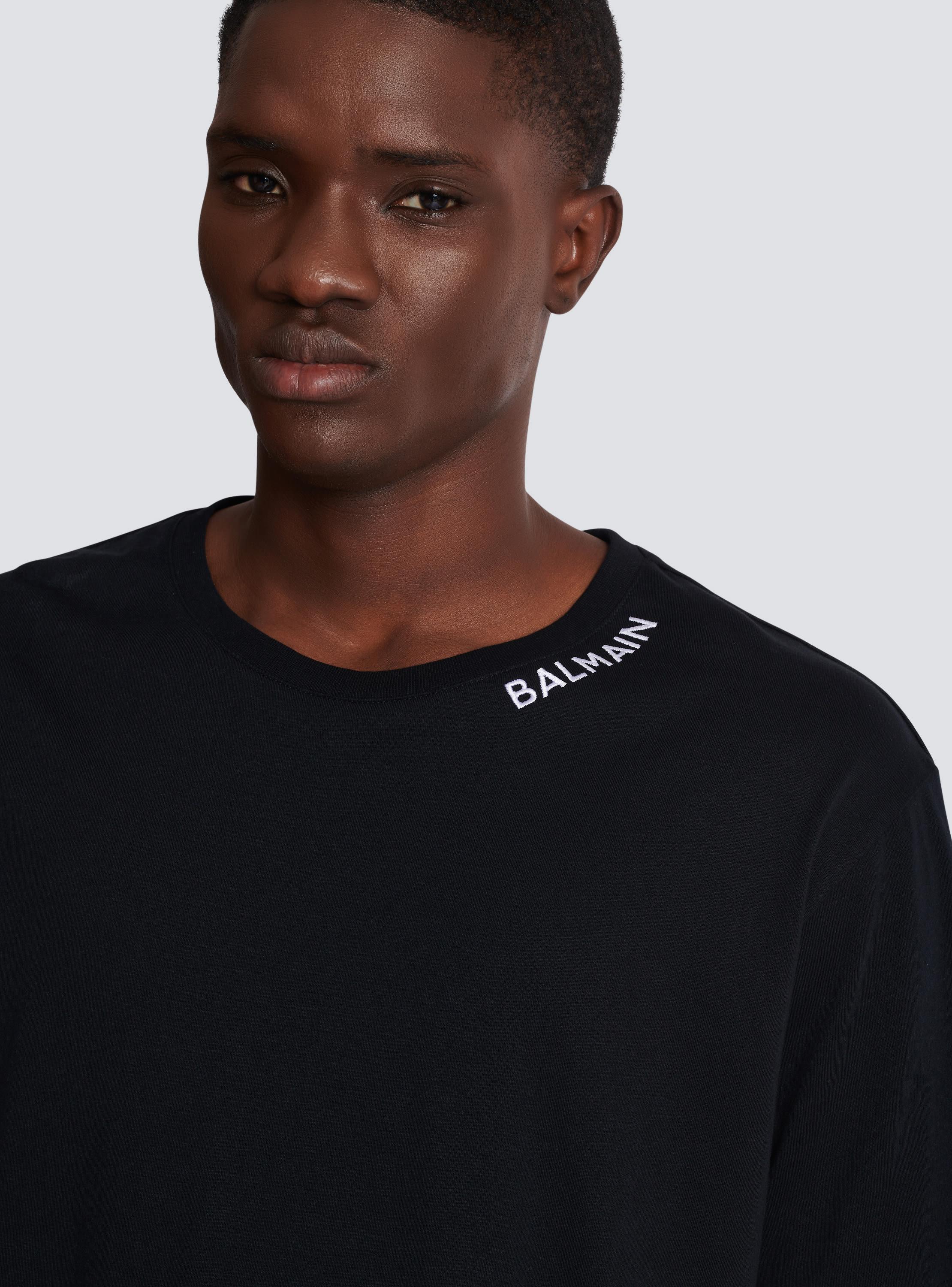 T-shirt with Balmain embroidery on the neckline Product Image