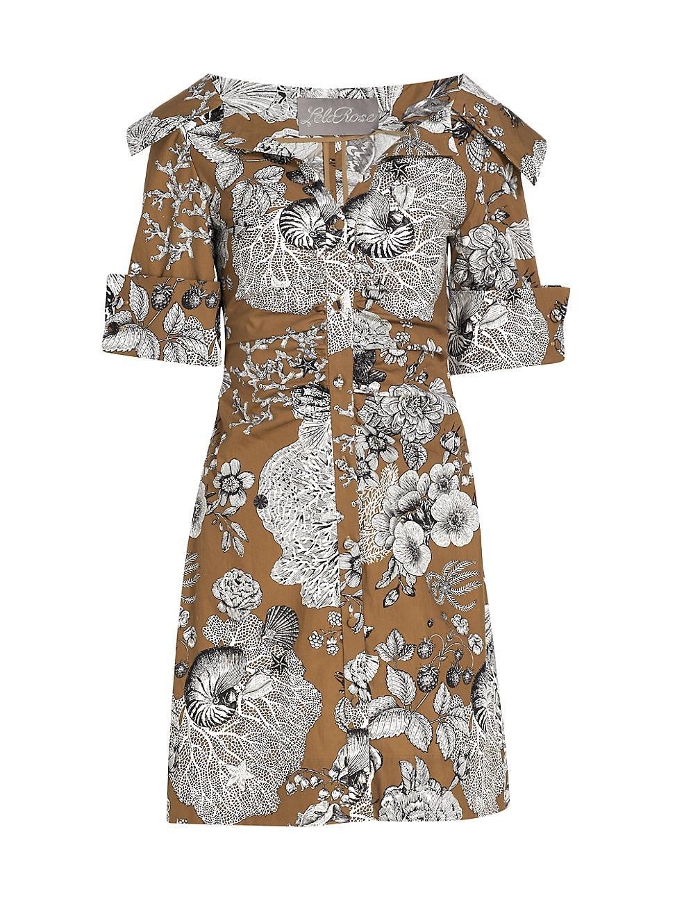 Womens Printed Ruched Shirtdress Product Image