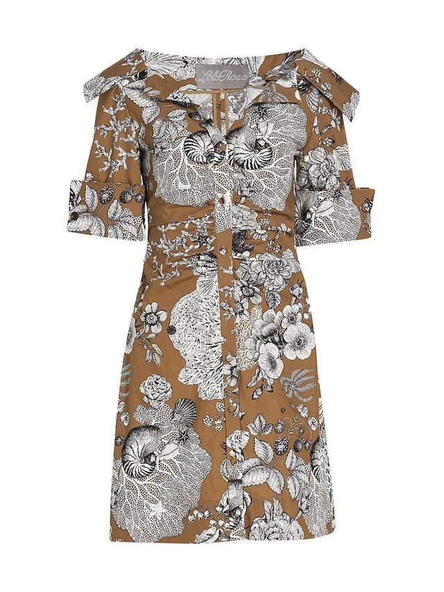 Womens Printed Ruched Shirtdress Product Image