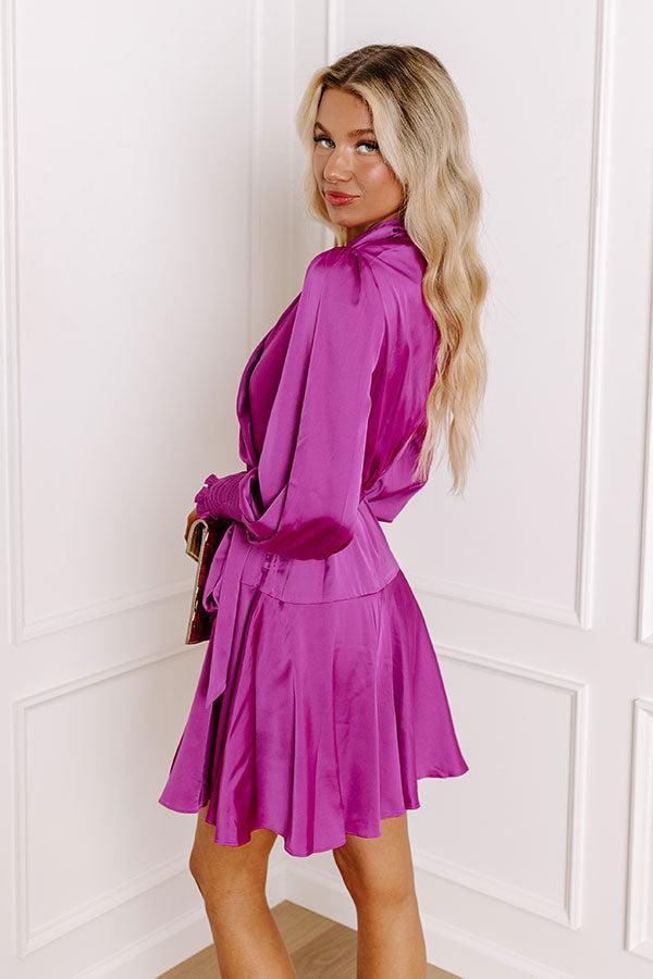 First Class Ticket Satin Dress In Orchid Product Image