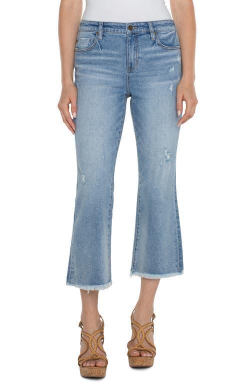 Liverpool Los Angeles Hannah Crop Flare Fray Hem Mid-Rise Vintage Stretch Denim Jean 25 1/2 (Laramie) Women's Jeans Product Image