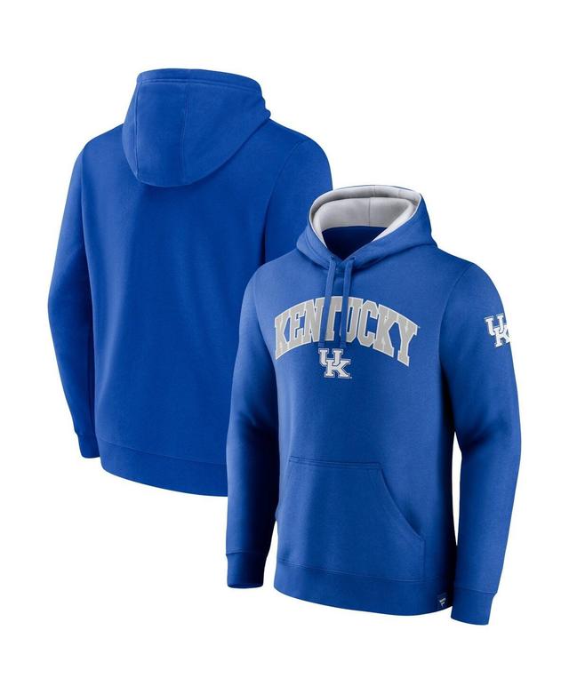 Mens Fanatics Branded Royal Kentucky Wildcats Arch & Logo Tackle Twill Pullover Hoodie Product Image