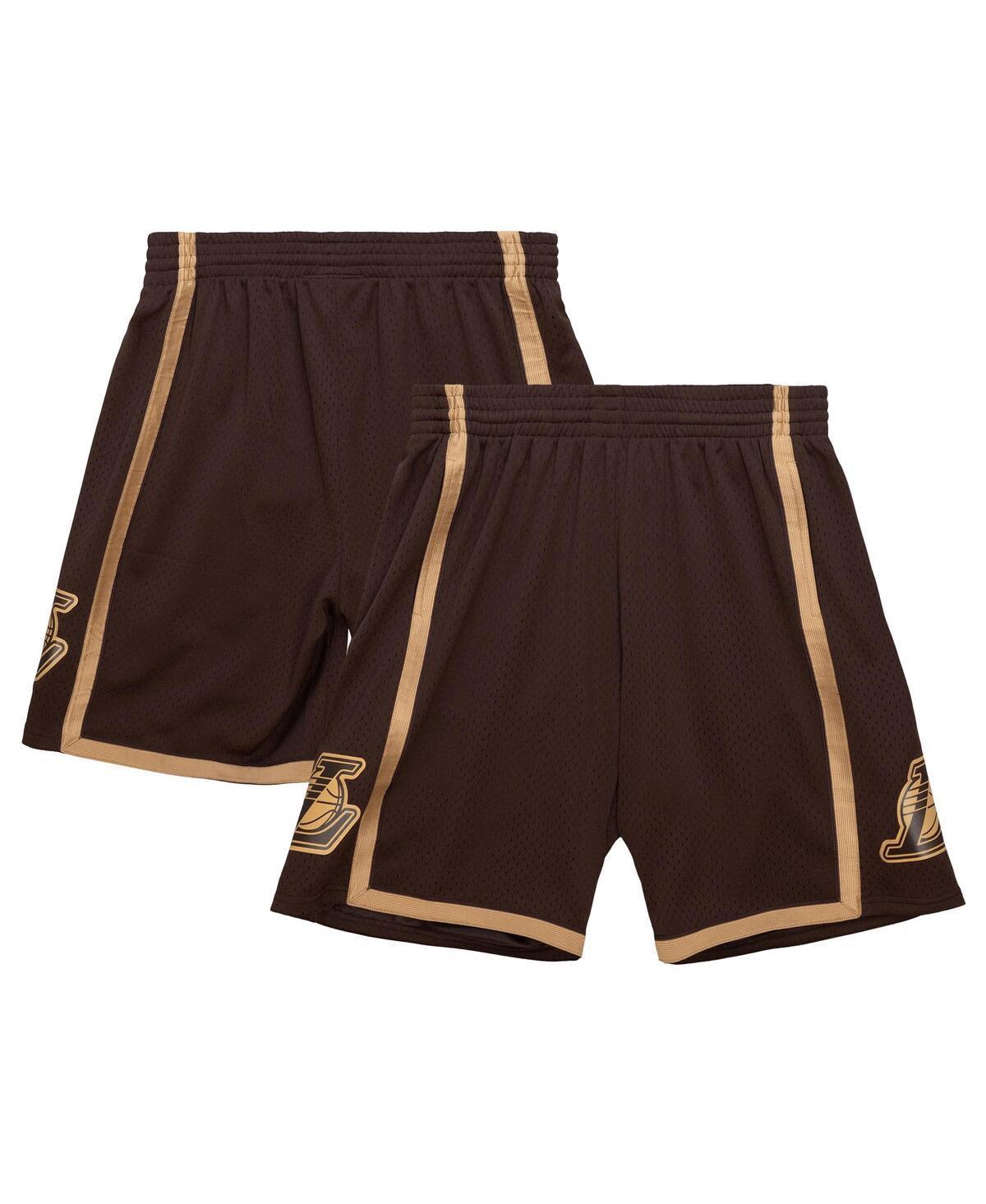 Mitchell & Ness Mens Brown Los Angeles Lakers 1997-98 Hardwood Classics Lux Swingman Shorts Product Image