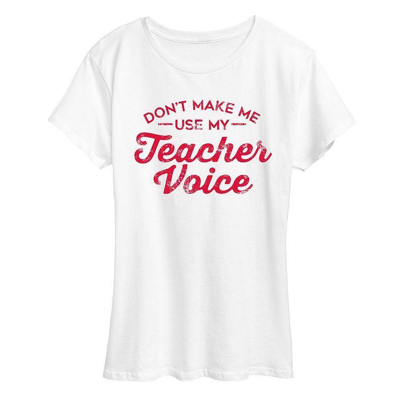 Womens Teacher Voice Graphic Tee, Girls product image