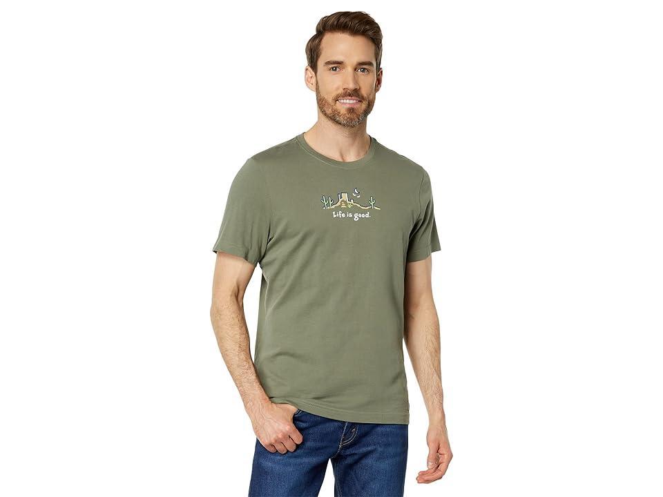 Life is Good Desert Vista Short Sleeve Crusher Tee (Moss ) Men's T Shirt Product Image