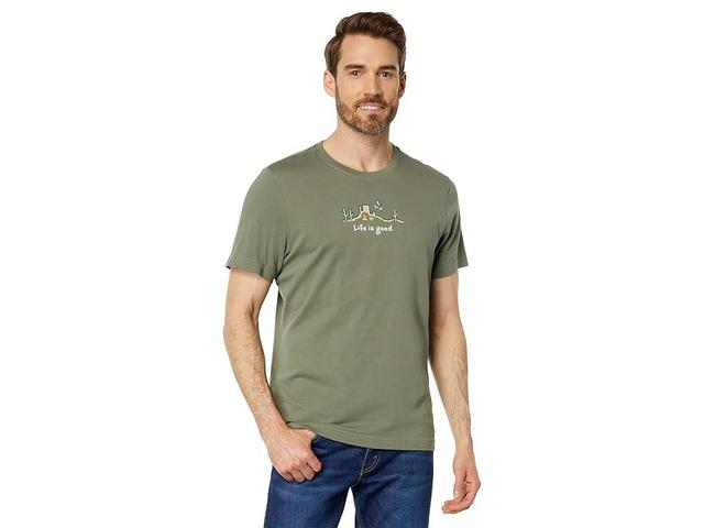 Life is Good Desert Vista Short Sleeve Crusher Tee (Moss ) Men's T Shirt Product Image