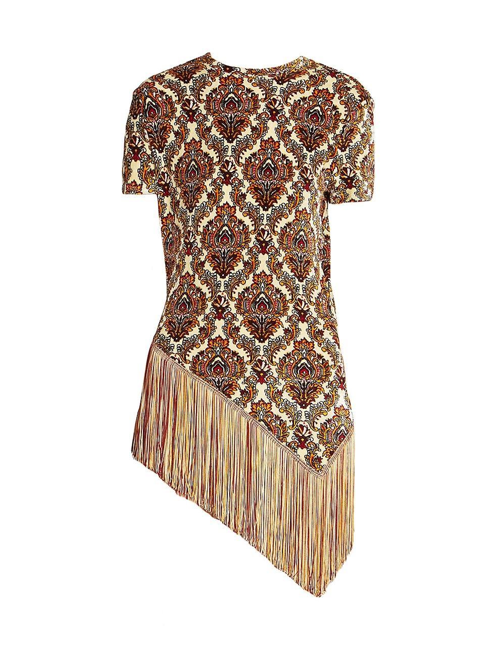 Womens Geometric Fringe Top Product Image