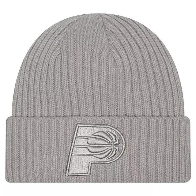 Mens New Era Gray Indiana Pacers Color Pack Cuffed Knit Hat Product Image