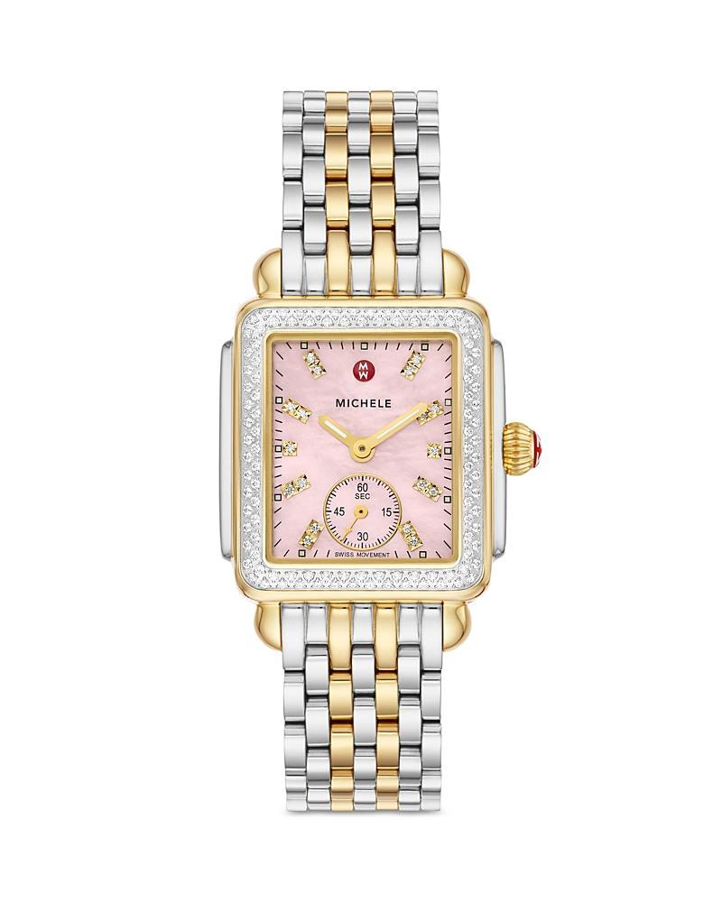 MICHELE Deco Mid Diamond Two-Tone Bracelet Watch, 29mm x 31mm Product Image