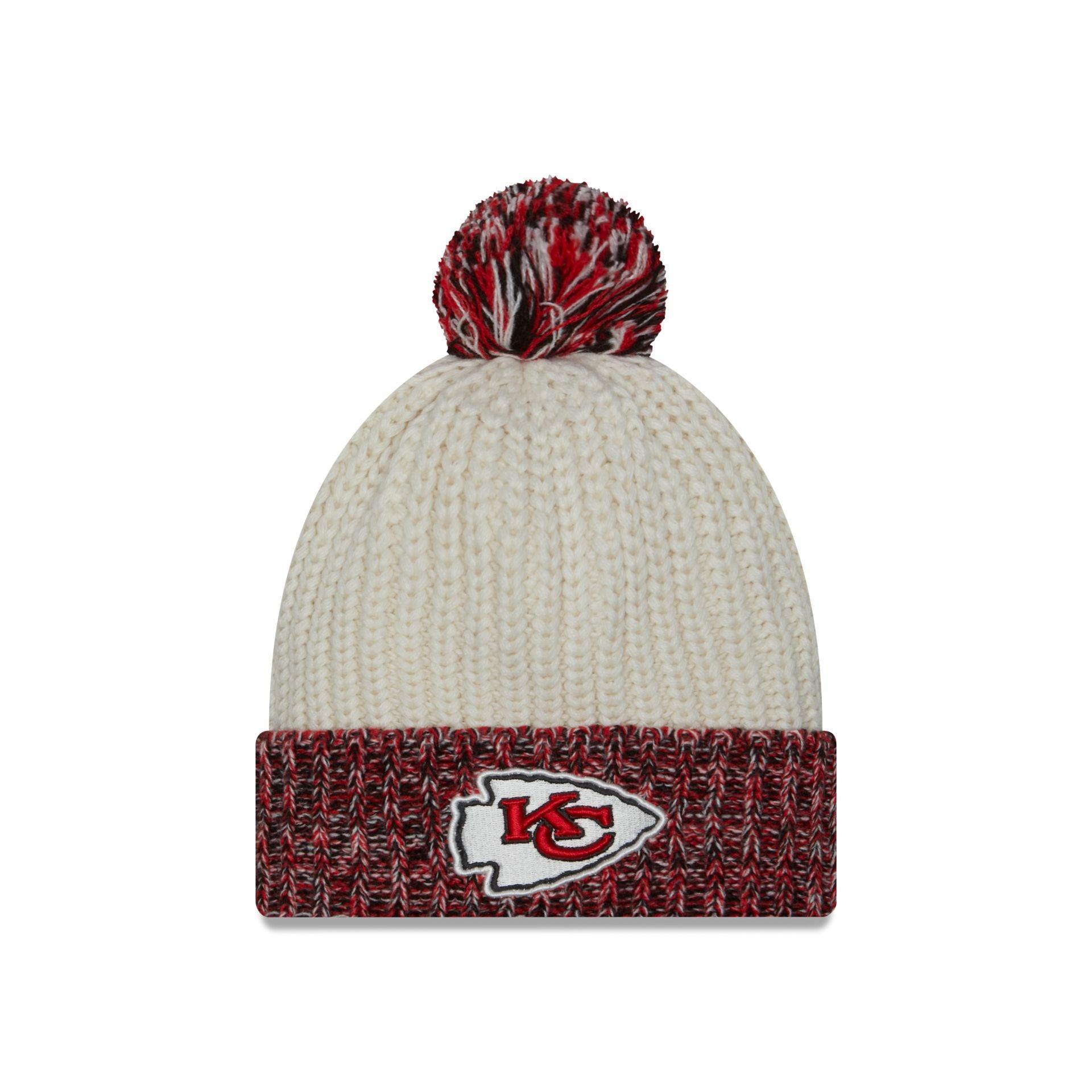 Kansas City Chiefs Throwback Women's Pom Knit Hat Female Product Image