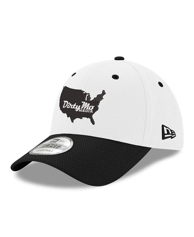 Mens New Era White Dirty Mo Media 9FORTY Adjustable Hat - White Product Image