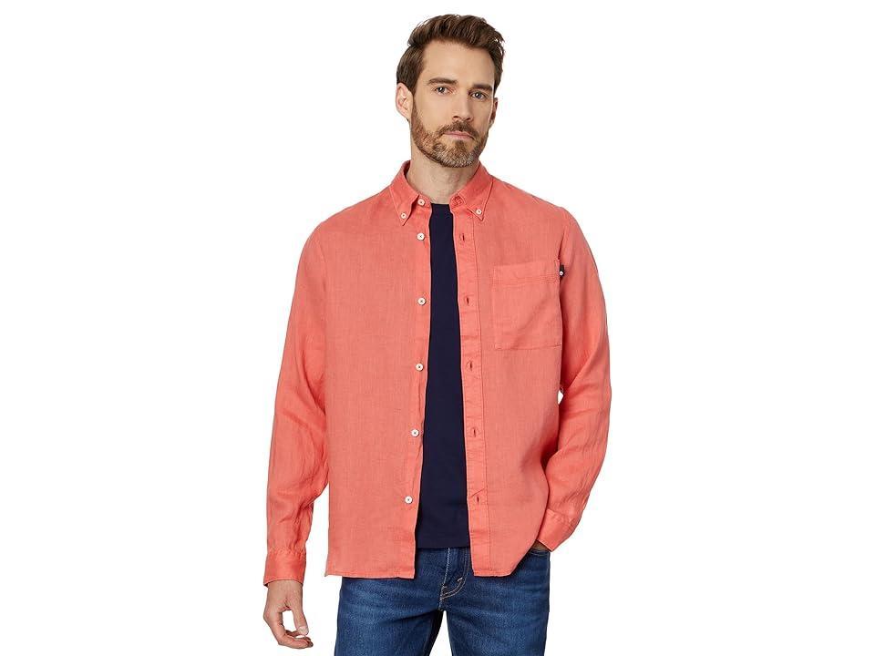 Timberland Linen Chest Pocket Shirt (Burnt Sienna App) Men's Jacket Product Image