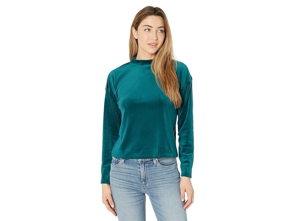 1.STATE Drop Shoulder High Neck Top Forest) Women's Sweater Product Image