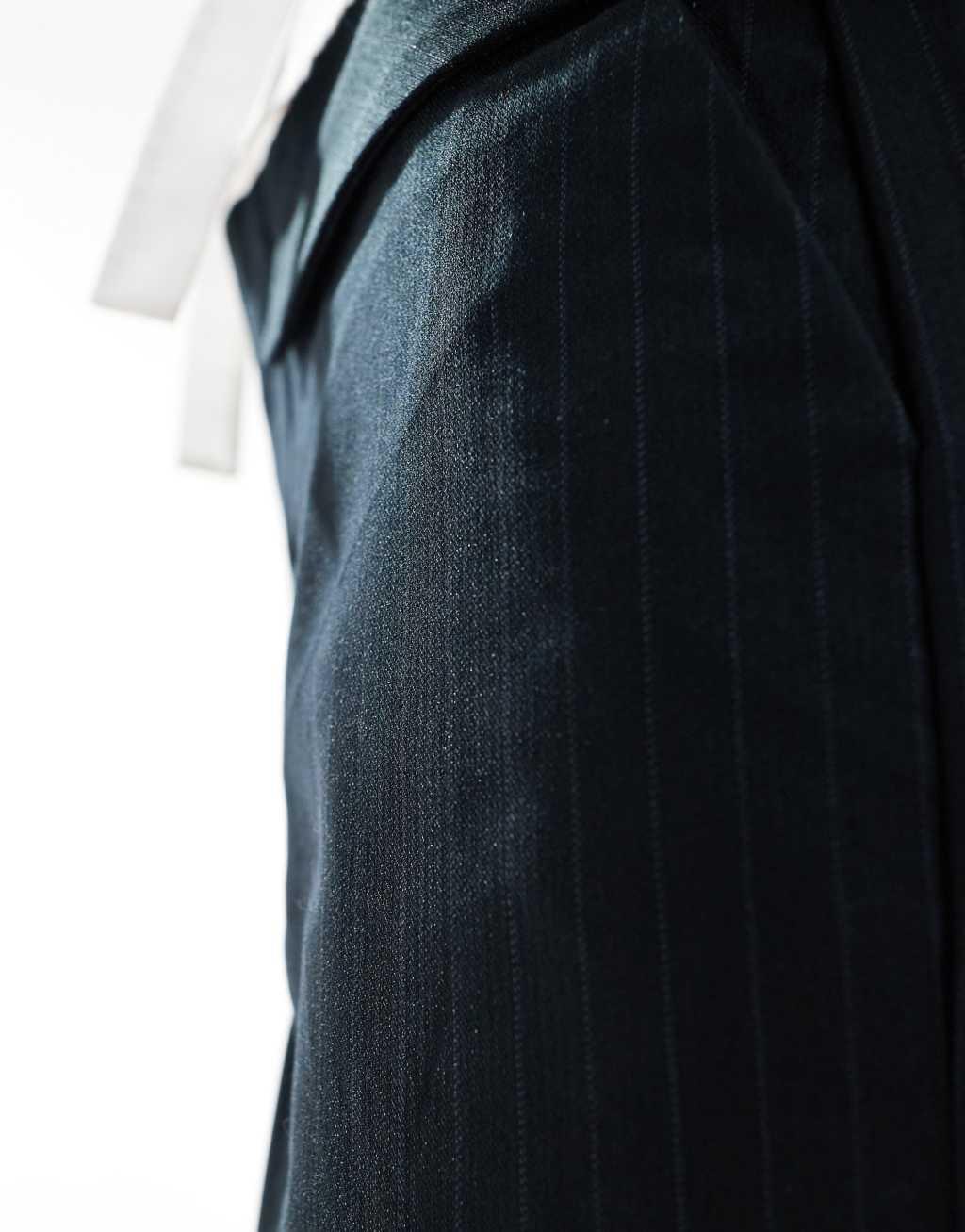 ONLY wide leg pants with pocket detail in navy pinstripe Product Image