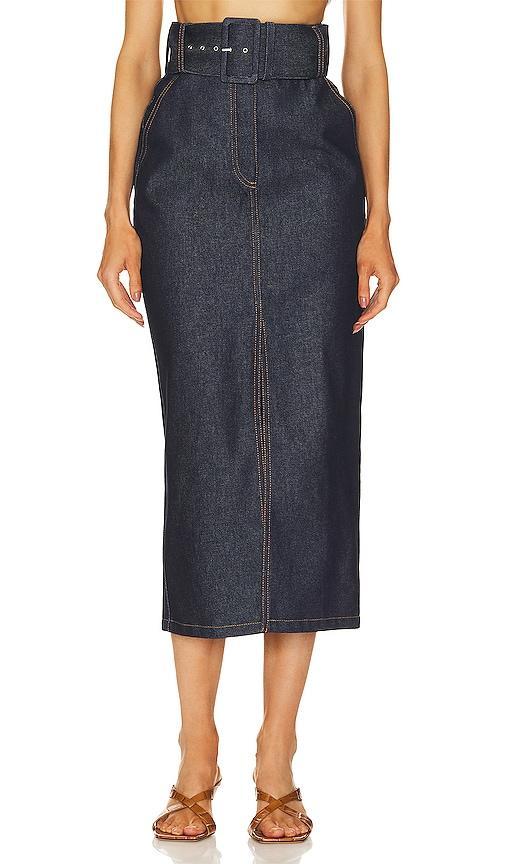 Denim Midi Skirt Product Image