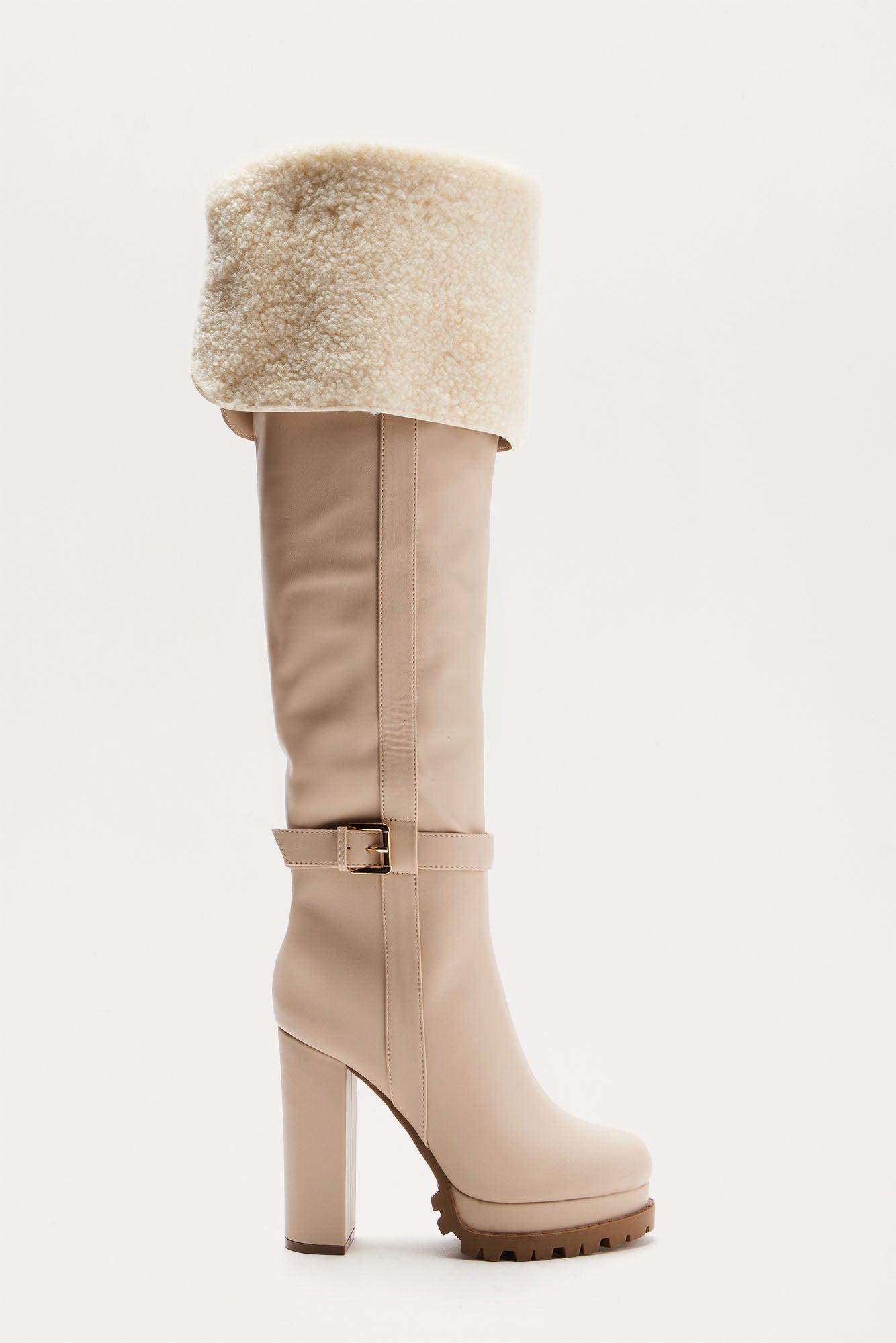 Winter Dream Knee High Boots - Cream product image