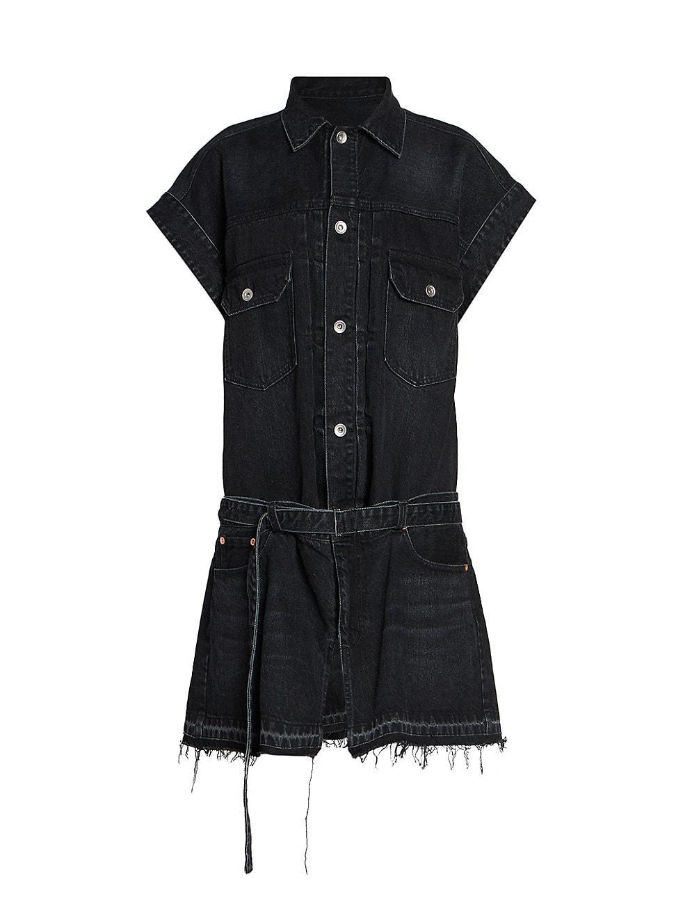 Womens Denim Raw-Edge Minidress Product Image