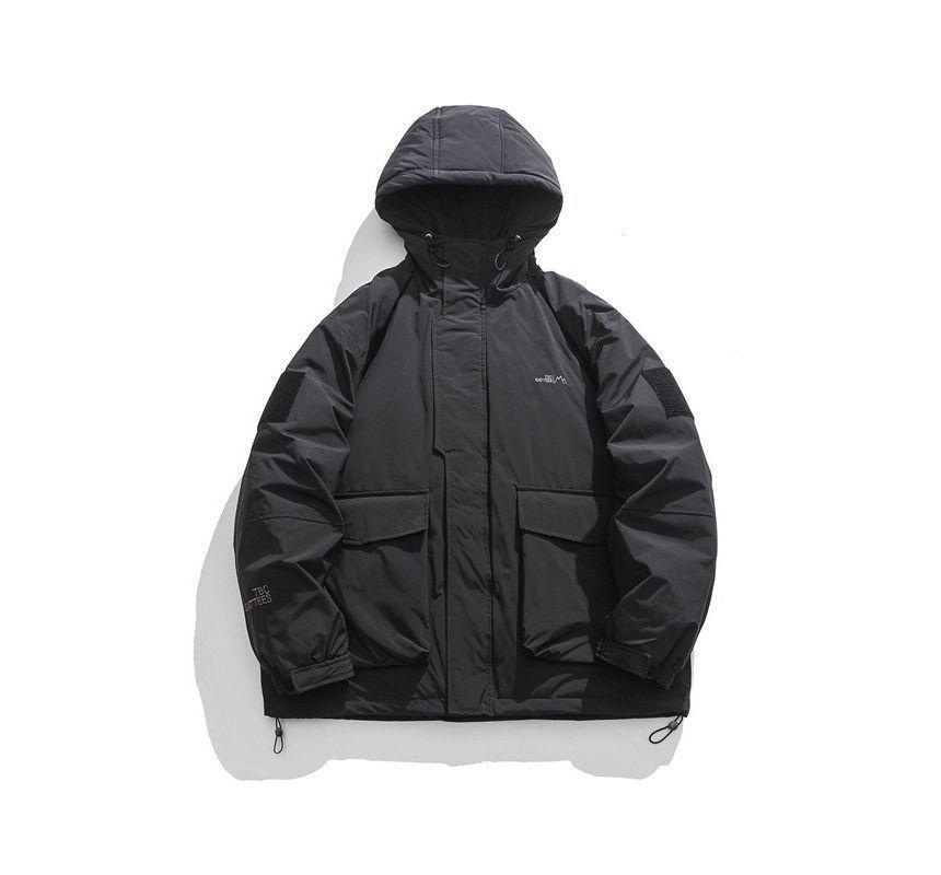 Hooded Plain Puffer Jacket product image