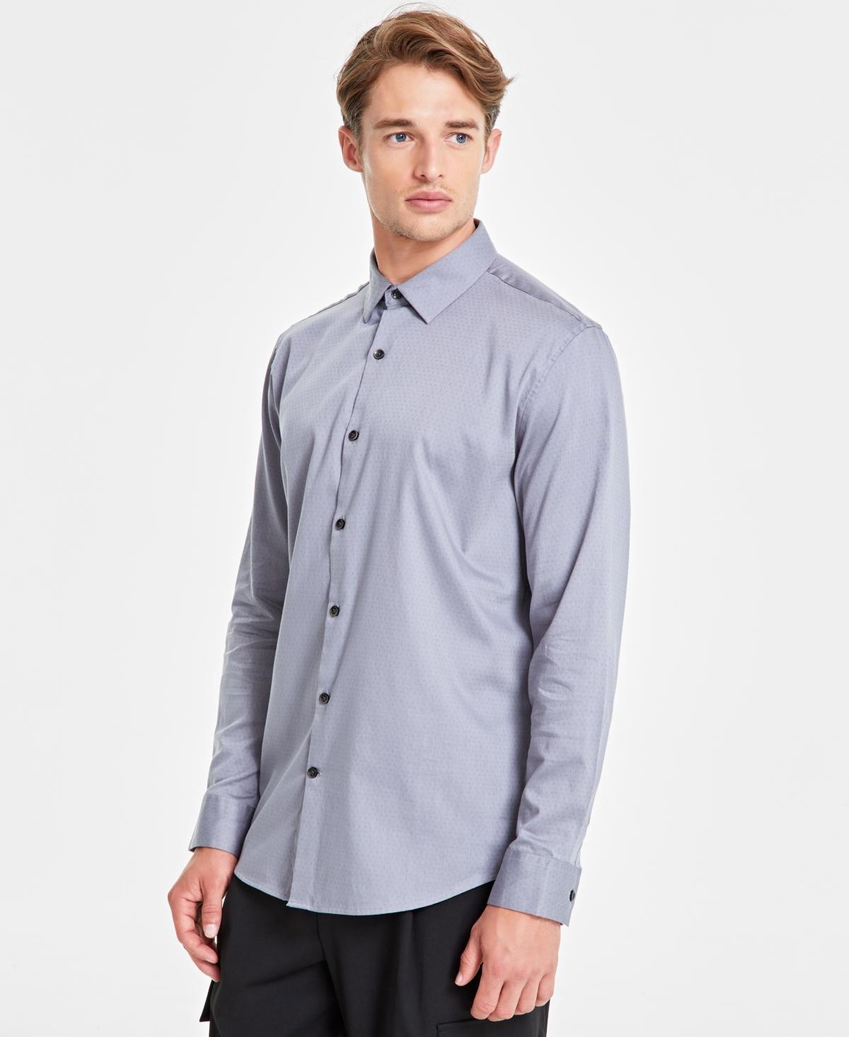 Alfani Mens Modern Classic-Fit Stretch Dot Dobby Button-Down Shirt, Created for Macys Product Image