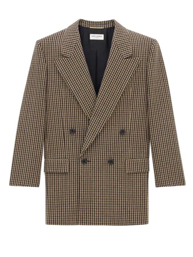 Women's Double-breasted Jacket With Wool Vichy Pattern | Size 38 | 798010y2h82 In Multicolor Product Image