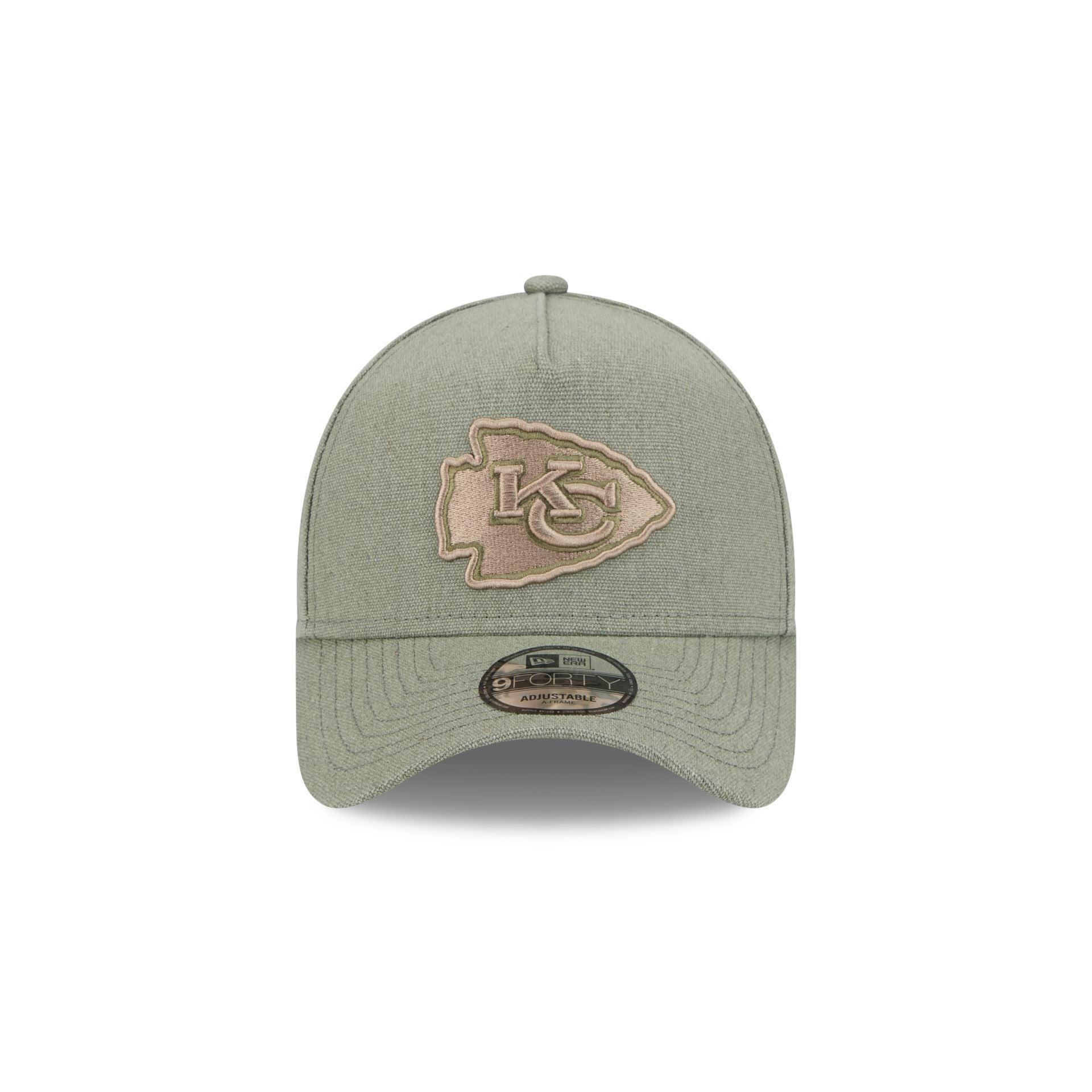 Kansas City Chiefs Logo Essentials Olive 9FORTY A-Frame Snapback Hat Male Product Image