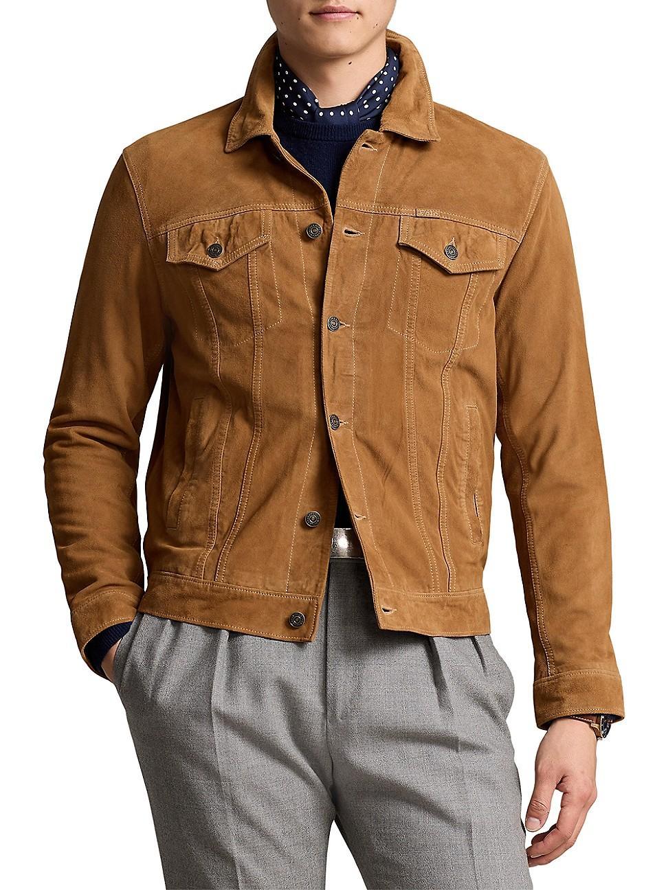 Mens Icon Suede Trucker Jacket Product Image