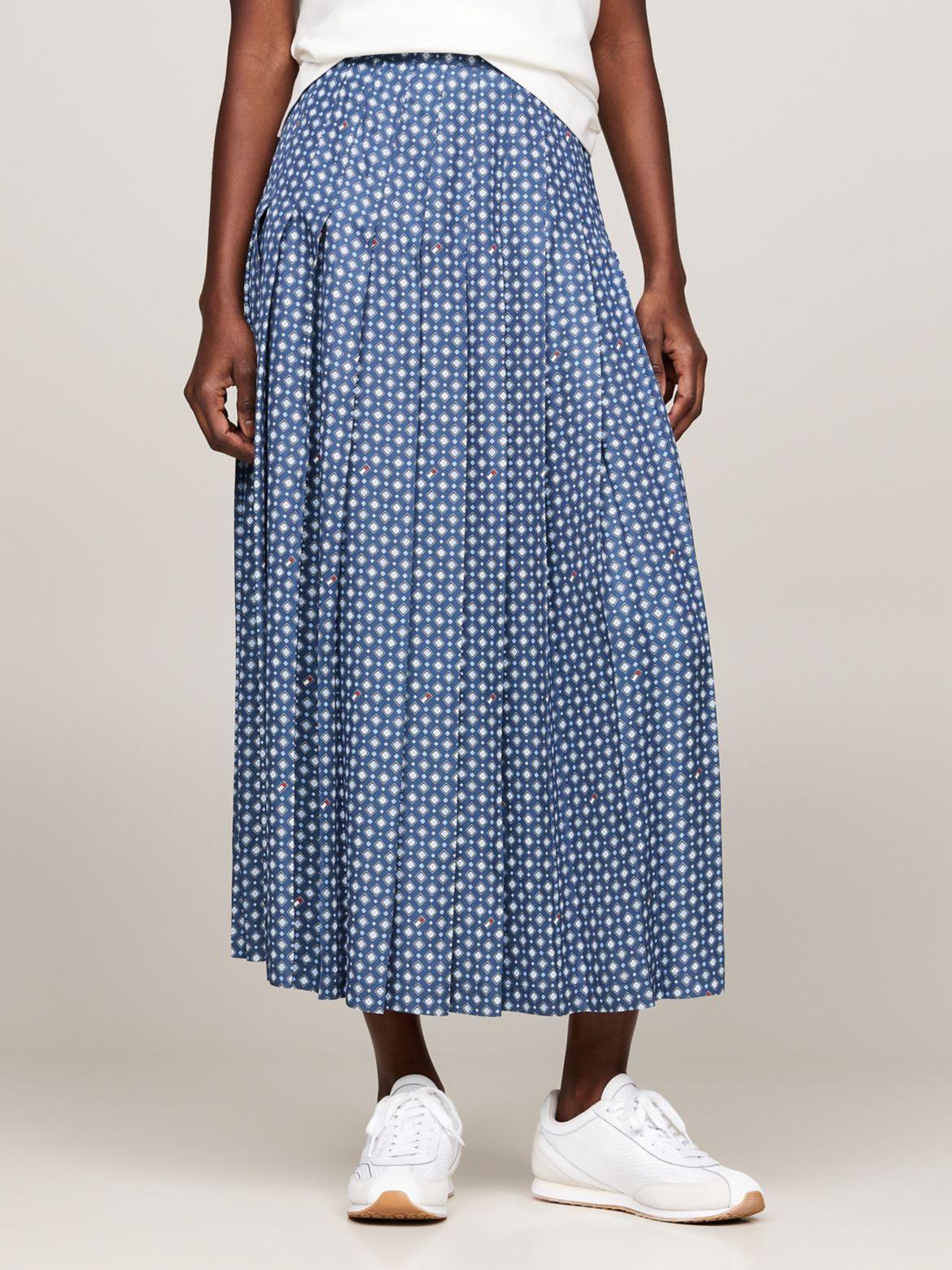 Tommy Hilfiger Women's Flag Print Pleated Midi Skirt Product Image