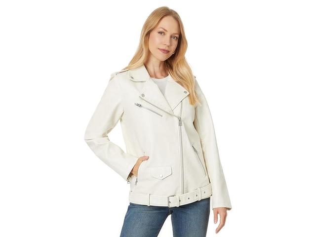 Levi's(r) Long Lined Elevated Belted Moto (Oyster) Women's Jacket Product Image