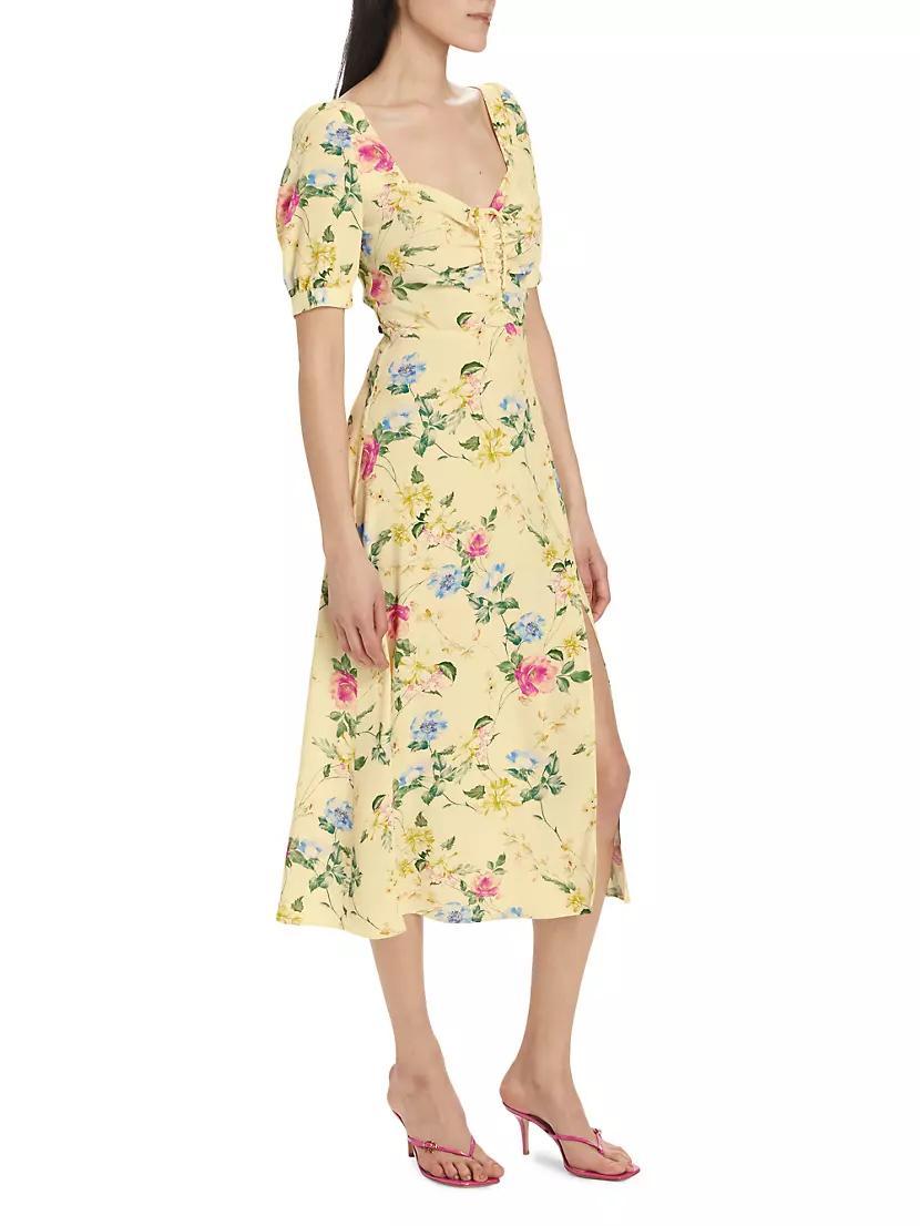 The Vineyard Floral Puff-Sleeve Midi-Dress Product Image