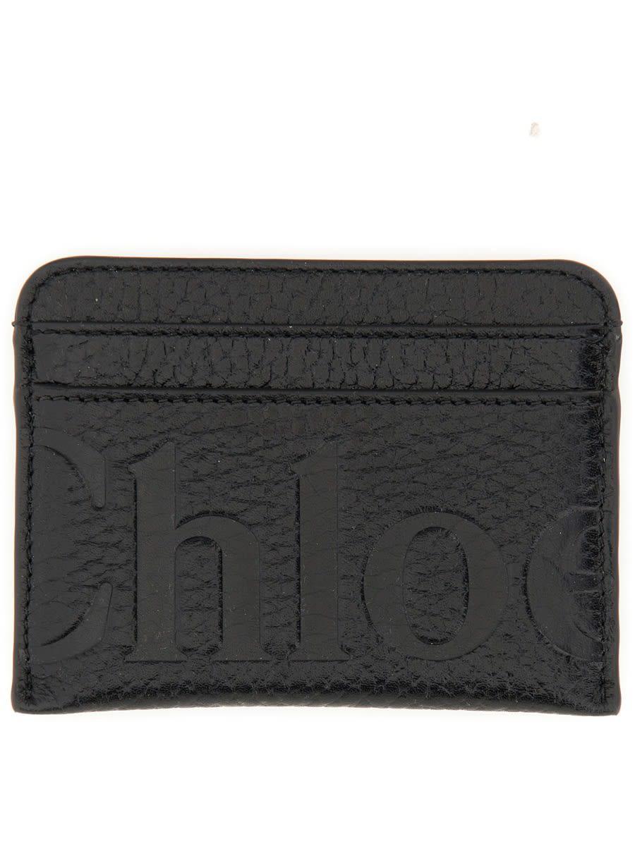 CHLOÉ Leather Card Holder In Black Product Image