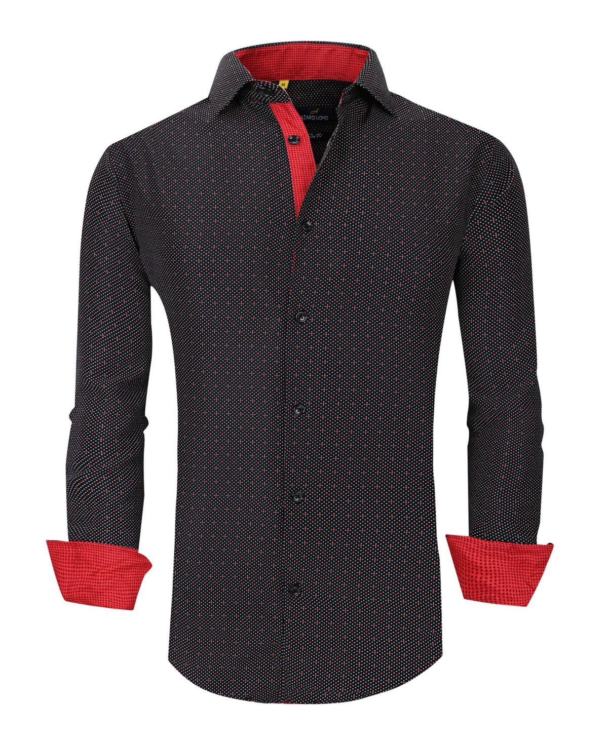 Mens Slim Fit Business Nautical Button Down Dress Shirt Product Image