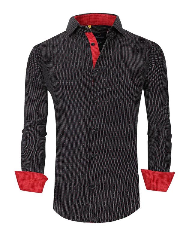 Azaro Uomo Mens Dot Print Shirt - Black Product Image