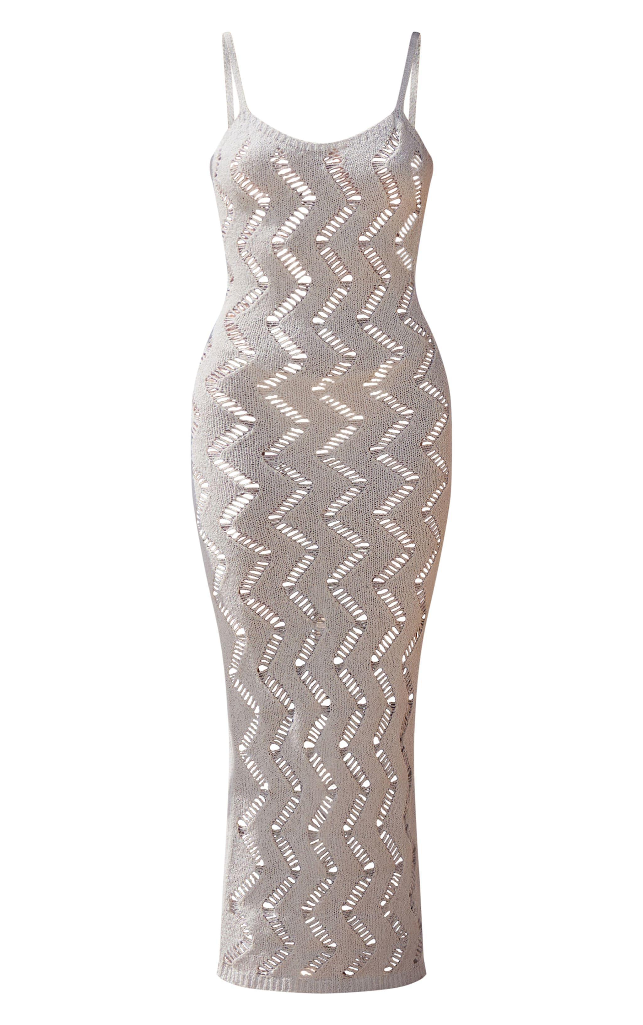 Olive Textured Cut Out Detail Knit Maxi Dress Product Image