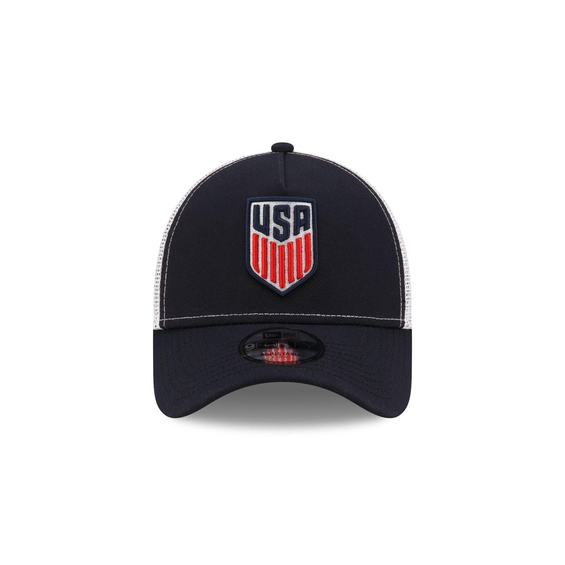 US Soccer Navy 9FORTY A-Frame Trucker Hat Male Product Image