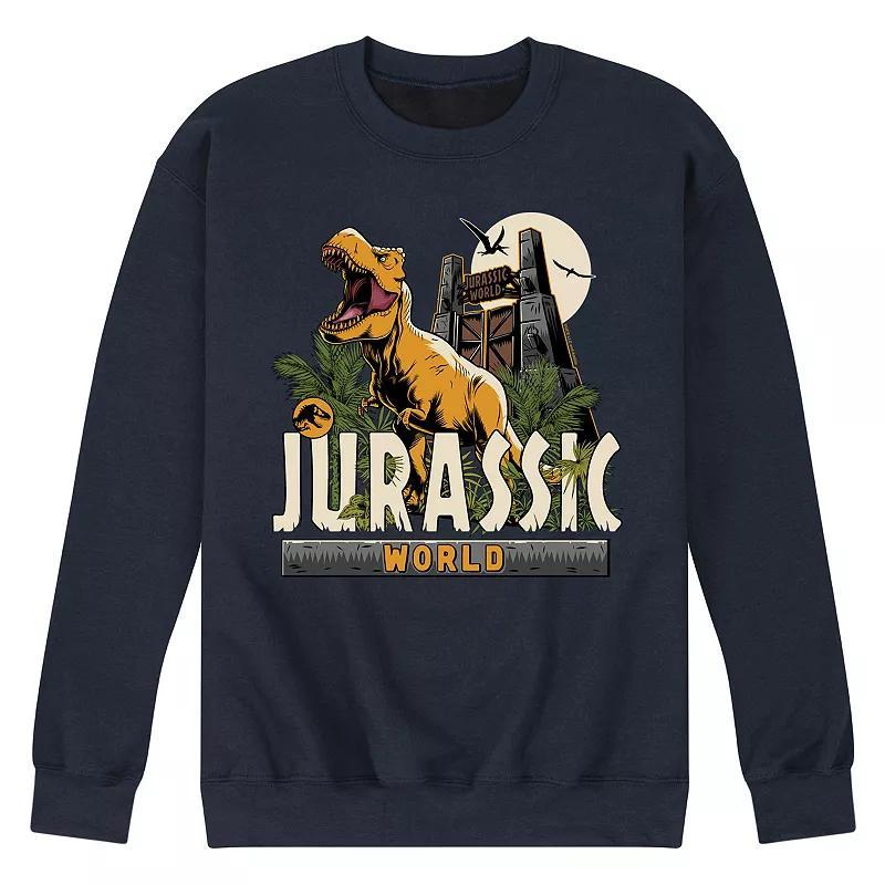 Mens Jurassic World T Rex Fleece Sweatshirt Grey Gray Product Image