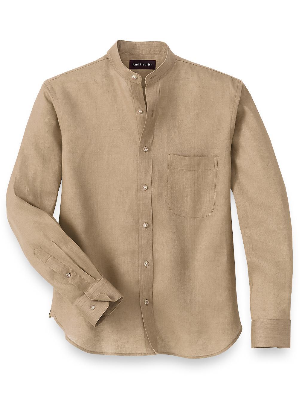 Slim Fit Linen Solid Casual Shirt Product Image