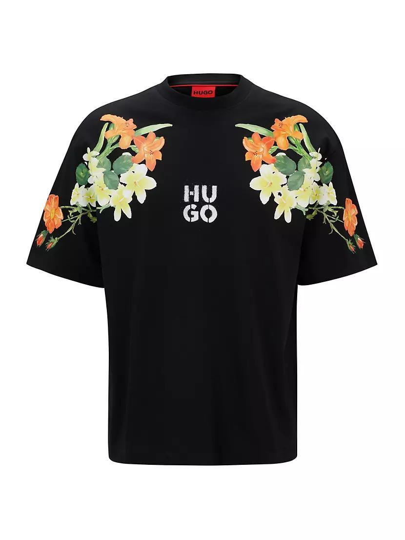 Cotton-Jersey T-Shirt with Floral Print Product Image