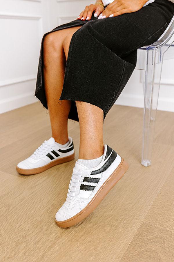 The Kimberly Faux Leather Sneaker in White Product Image