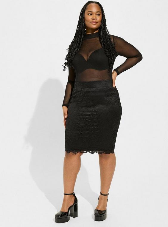 At The Knee Lace Pencil Skirt product image